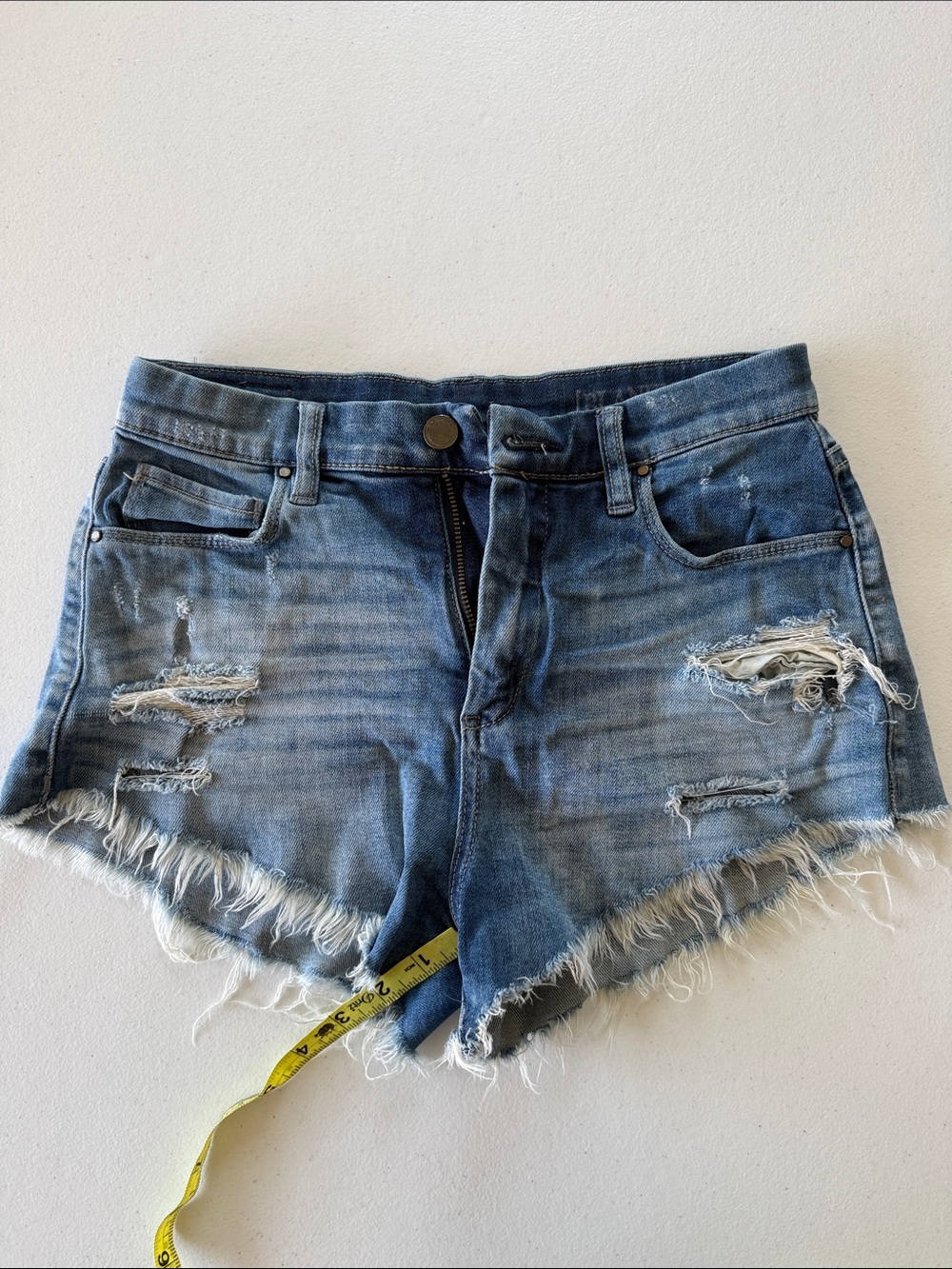 Blank NYC Distressed Blue Denim Cutoff Shorts